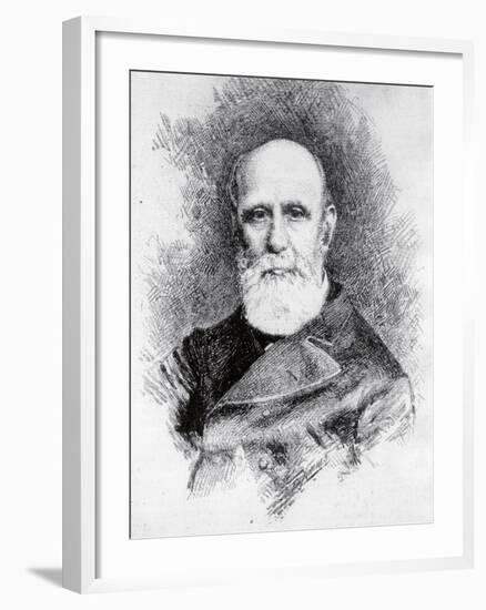 Portrait of Italian Patriot and Writer, Giovanni Ruffini-Giacomo Zampa-Framed Giclee Print