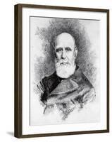 Portrait of Italian Patriot and Writer, Giovanni Ruffini-Giacomo Zampa-Framed Giclee Print