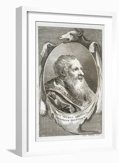 Portrait of Italian Writer, Poet and Scriptwriter Pietro Aretino by Giuseppe Patrini,-null-Framed Giclee Print