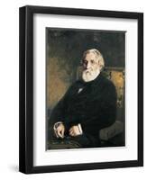 Portrait of Ivan Sergueievich Turgenev-Ilya Yefimovich Repin-Framed Art Print