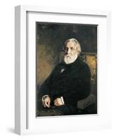 Portrait of Ivan Sergueievich Turgenev-Ilya Yefimovich Repin-Framed Art Print