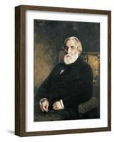 Portrait of Ivan Sergueievich Turgenev-Ilya Yefimovich Repin-Framed Art Print