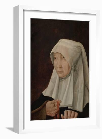 Portrait of Jacomina Claesdr Van Ruyven, Wife of Arent Franckensz Van Der Mee-Master of Alkmaar-Framed Art Print