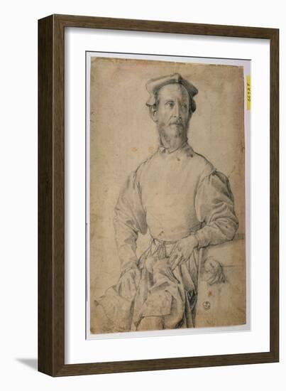 Portrait of Jacopo Pontormo-Agnolo Bronzino-Framed Giclee Print