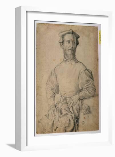 Portrait of Jacopo Pontormo-Agnolo Bronzino-Framed Giclee Print