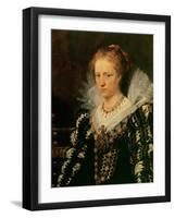 Portrait of Jacqueline Van Caestre, Wife of Jean-Charles De Cordes (Oil on Wood)-Peter Paul Rubens-Framed Giclee Print