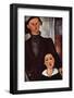 Portrait of Jacques and Berthe Lipchitz-Amedeo Modigliani-Framed Art Print