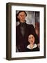 Portrait of Jacques and Berthe Lipchitz-Amedeo Modigliani-Framed Art Print