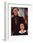 Portrait of Jacques and Berthe Lipchitz-Amedeo Modigliani-Framed Art Print