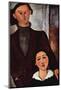 Portrait of Jacques and Berthe Lipchitz-Amedeo Modigliani-Mounted Art Print