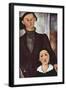 Portrait of Jacques & Berthe Lipchitz-Amedeo Modigliani-Framed Art Print