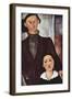 Portrait of Jacques & Berthe Lipchitz-Amedeo Modigliani-Framed Art Print