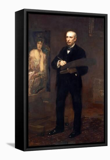 Portrait of James Carroll Beckwith, 1904-Thomas Cowperthwait Eakins-Framed Stretched Canvas