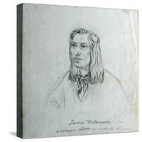 Portrait of James Delaware - a Delaware Indian-Gustav Sohon-Stretched Canvas