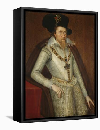 Portrait of James I of England-John De Critz The Elder-Framed Stretched Canvas