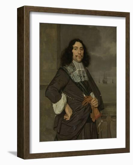 Portrait of Jan Van Nes, Vice-Admiral of Holland of West-Friesland-Ludolf de Jongh-Framed Art Print