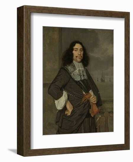 Portrait of Jan Van Nes, Vice-Admiral of Holland of West-Friesland-Ludolf de Jongh-Framed Art Print