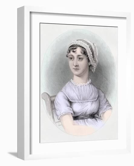 Portrait of Jane Austen, C.1850-Cassandra Austen-Framed Giclee Print