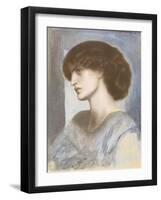 Portrait of Jane Morris, 1868-74-Dante Gabriel Rossetti-Framed Giclee Print