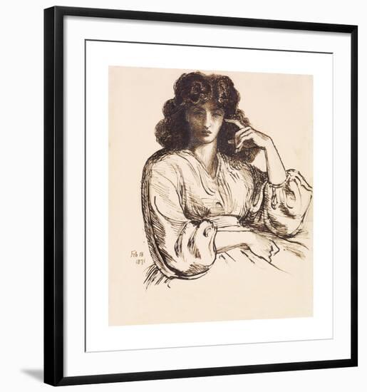 Portrait of Jane Morris-Dante Gabriel Rossetti-Framed Premium Giclee Print