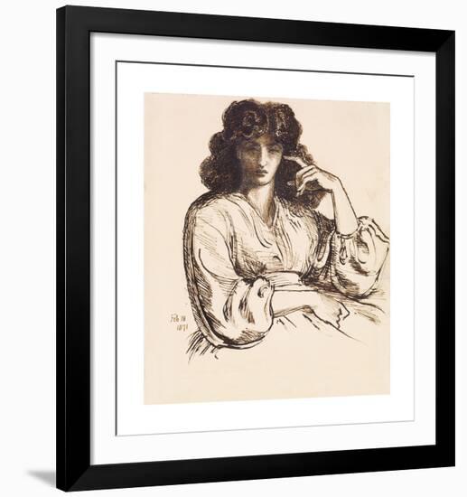 Portrait of Jane Morris-Dante Gabriel Rossetti-Framed Premium Giclee Print