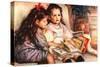 Portrait of Jean and Genevieve Caillebotte-Pierre-Auguste Renoir-Stretched Canvas