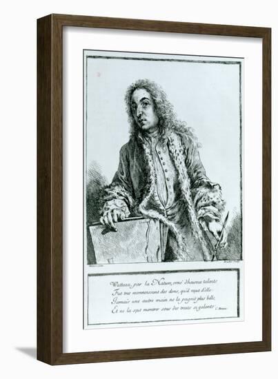 Portrait of Jean-Antoine Watteau (1684-1721)-Francois Boucher-Framed Giclee Print