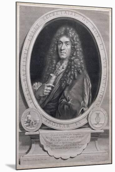 Portrait of Jean Baptiste Lully (1632-87), French Composer and Operatic Director, Engraved by…-Paul Mignard-Mounted Giclee Print