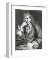 Portrait of Jean-Baptiste Poquelin, known as Moliere,-null-Framed Giclee Print