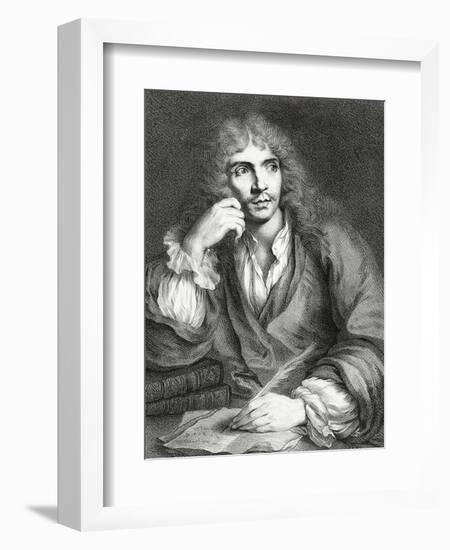 Portrait of Jean-Baptiste Poquelin, known as Moliere,-null-Framed Giclee Print