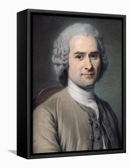 Portrait of Jean Jacques Rousseau (1712-78)-Maurice Quentin de La Tour-Framed Stretched Canvas