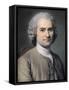 Portrait of Jean Jacques Rousseau (1712-78)-Maurice Quentin de La Tour-Framed Stretched Canvas