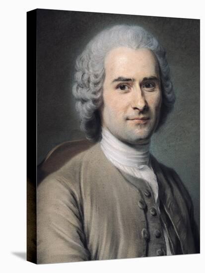 Portrait of Jean Jacques Rousseau (1712-78)-Maurice Quentin de La Tour-Stretched Canvas