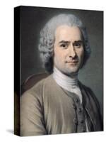 Portrait of Jean Jacques Rousseau (1712-78)-Maurice Quentin de La Tour-Stretched Canvas