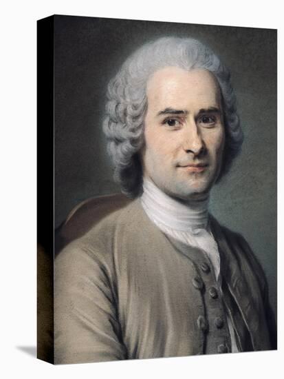 Portrait of Jean Jacques Rousseau (1712-78)-Maurice Quentin de La Tour-Stretched Canvas