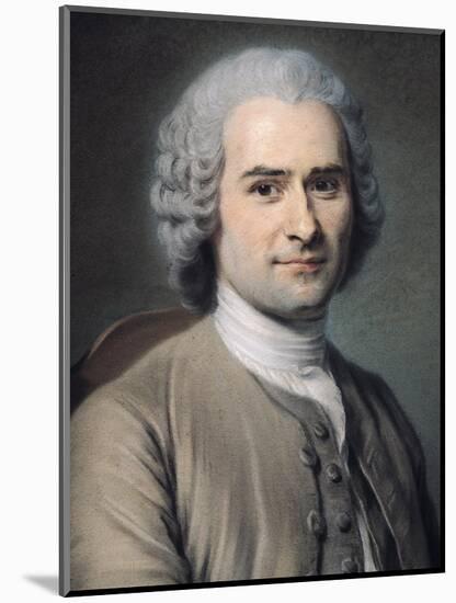 Portrait of Jean Jacques Rousseau (1712-78)-Maurice Quentin de La Tour-Mounted Giclee Print