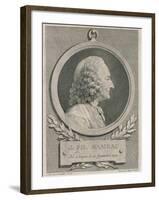 Portrait of Jean Philippe Rameau (1683-1764) Engraved by Auguste De Saint-Aubin-Jean-jacques Caffieri-Framed Giclee Print