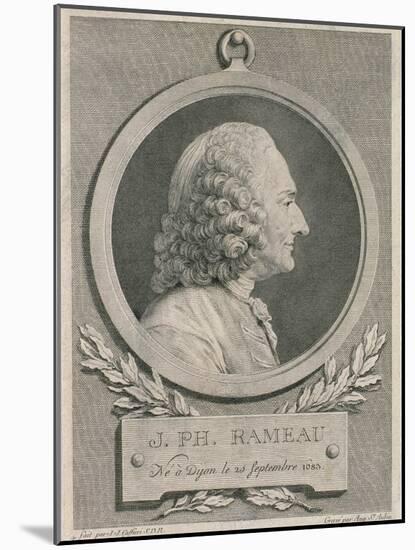 Portrait of Jean Philippe Rameau (1683-1764) Engraved by Auguste De Saint-Aubin-Jean-jacques Caffieri-Mounted Giclee Print