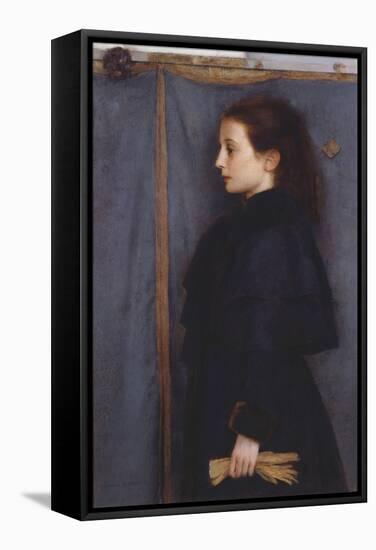 Portrait of Jeanne De Bauer, 1890-Fernand Khnopff-Framed Stretched Canvas