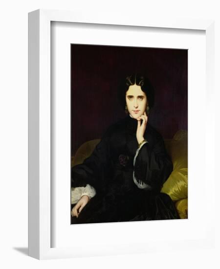 Portrait of Jeanne De Tourbay (1837-1908) 1862-Eugene Emmanuel Amaury-Duval-Framed Giclee Print