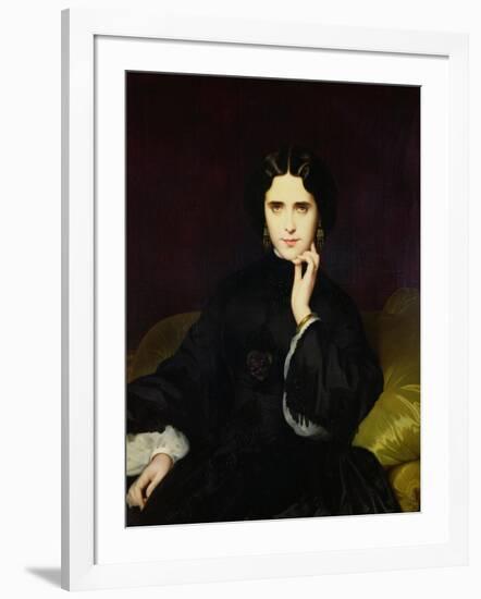 Portrait of Jeanne De Tourbay (1837-1908) 1862-Eugene Emmanuel Amaury-Duval-Framed Giclee Print