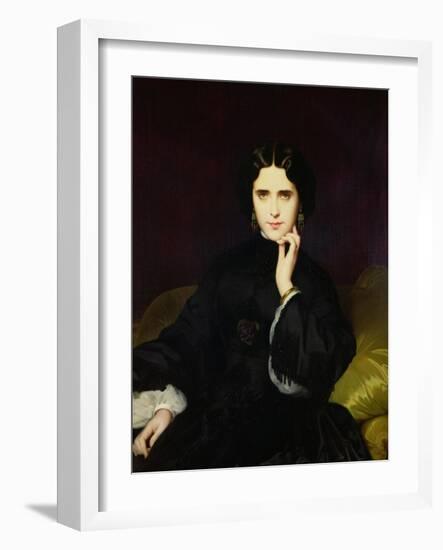 Portrait of Jeanne De Tourbay (1837-1908) 1862-Eugene Emmanuel Amaury-Duval-Framed Giclee Print