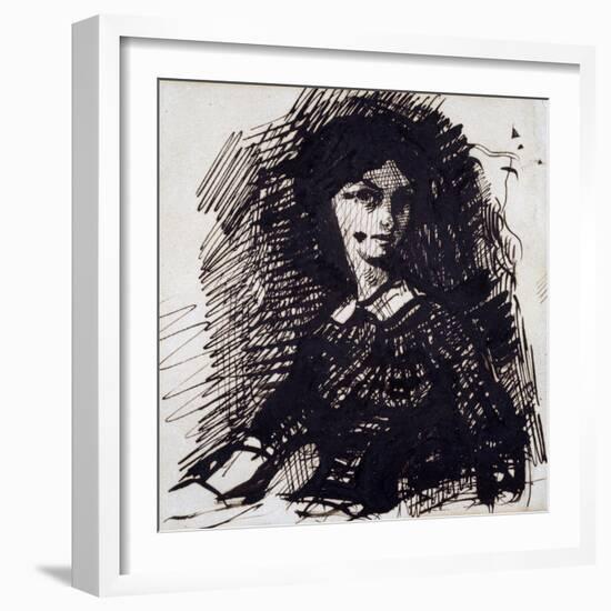 Portrait of Jeanne Duval, Mid 19th Century-Charles Pierre Baudelaire-Framed Giclee Print