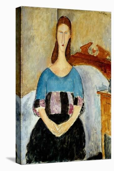 Portrait of Jeanne Hébuterne, 1918-Amedeo Modigliani-Stretched Canvas