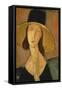 Portrait of Jeanne Hebuterne in a Large Hat-Amedeo Modigliani-Framed Stretched Canvas