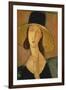 Portrait of Jeanne Hebuterne in a Large Hat-Amedeo Modigliani-Framed Giclee Print