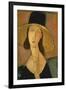 Portrait of Jeanne Hebuterne in a Large Hat-Amedeo Modigliani-Framed Giclee Print