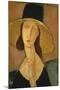 Portrait of Jeanne Hebuterne in a Large Hat-Amedeo Modigliani-Mounted Giclee Print