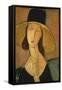 Portrait of Jeanne Hebuterne in a Large Hat-Amedeo Modigliani-Framed Stretched Canvas