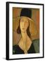 Portrait of Jeanne Hebuterne in a Large Hat-Amedeo Modigliani-Framed Giclee Print